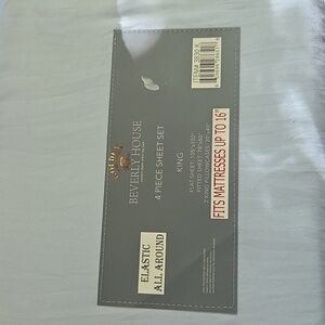 King Bed Sheet Set Blue-Gray NEW